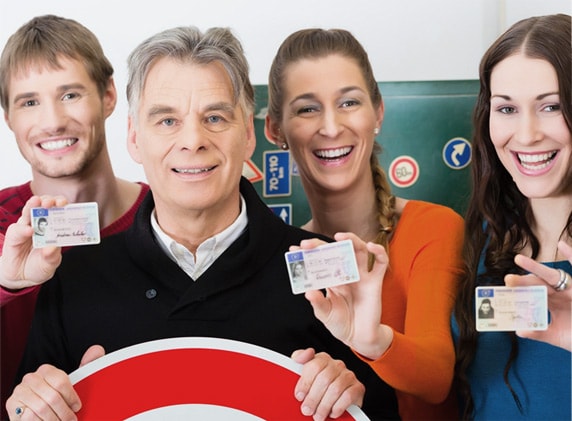 Group holding driving licenses